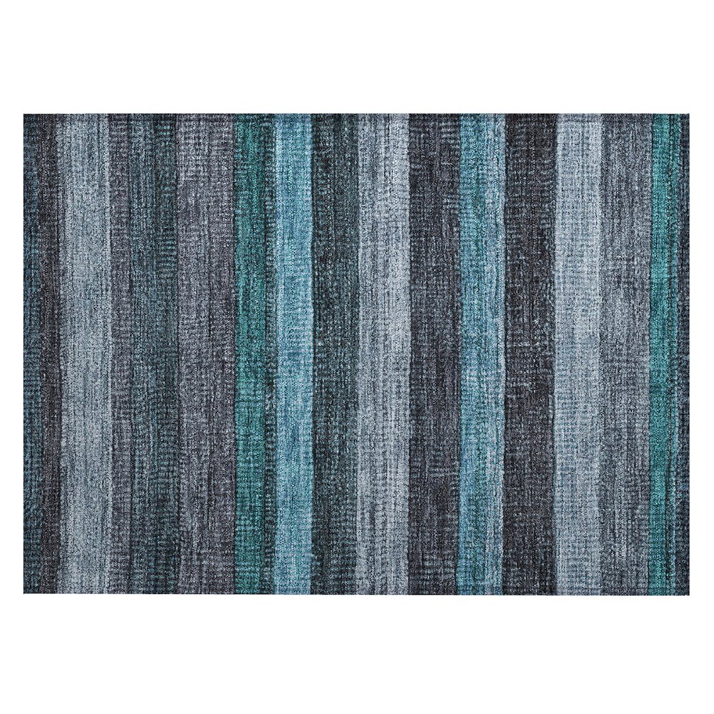 Machine Washable Indoor/Outdoor Chantille Teal 1'8" x 2'6" Rug. Picture 1