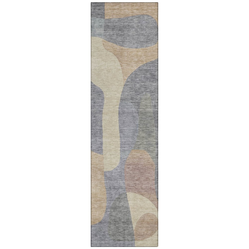 Machine Washable Indoor/Outdoor Chantille Gray 2'3" x 7'6" Runner Rug. Picture 1
