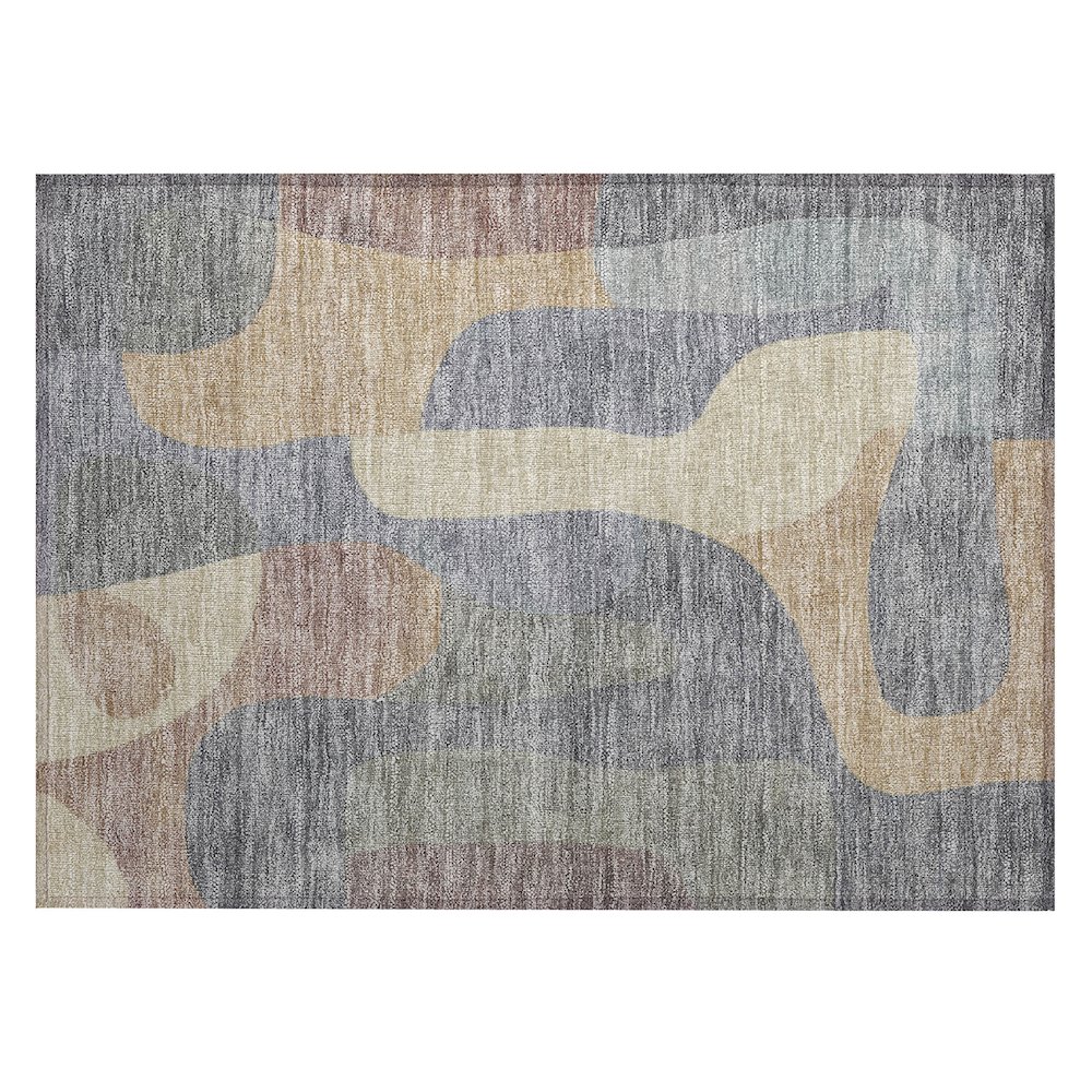 Machine Washable Indoor/Outdoor Chantille Gray 1'8" x 2'6" Rug. Picture 1