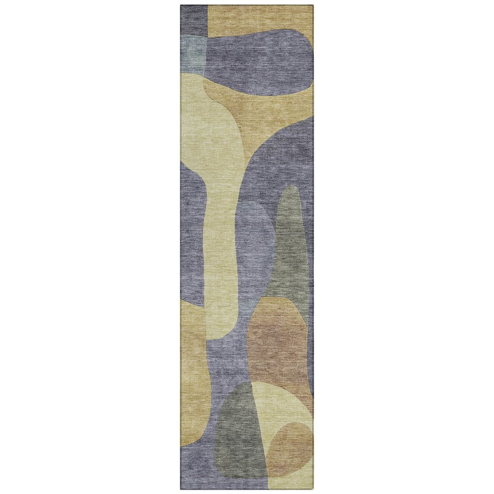 Machine Washable Indoor/Outdoor Chantille Purple 2'3" x 7'6" Runner Rug. Picture 1