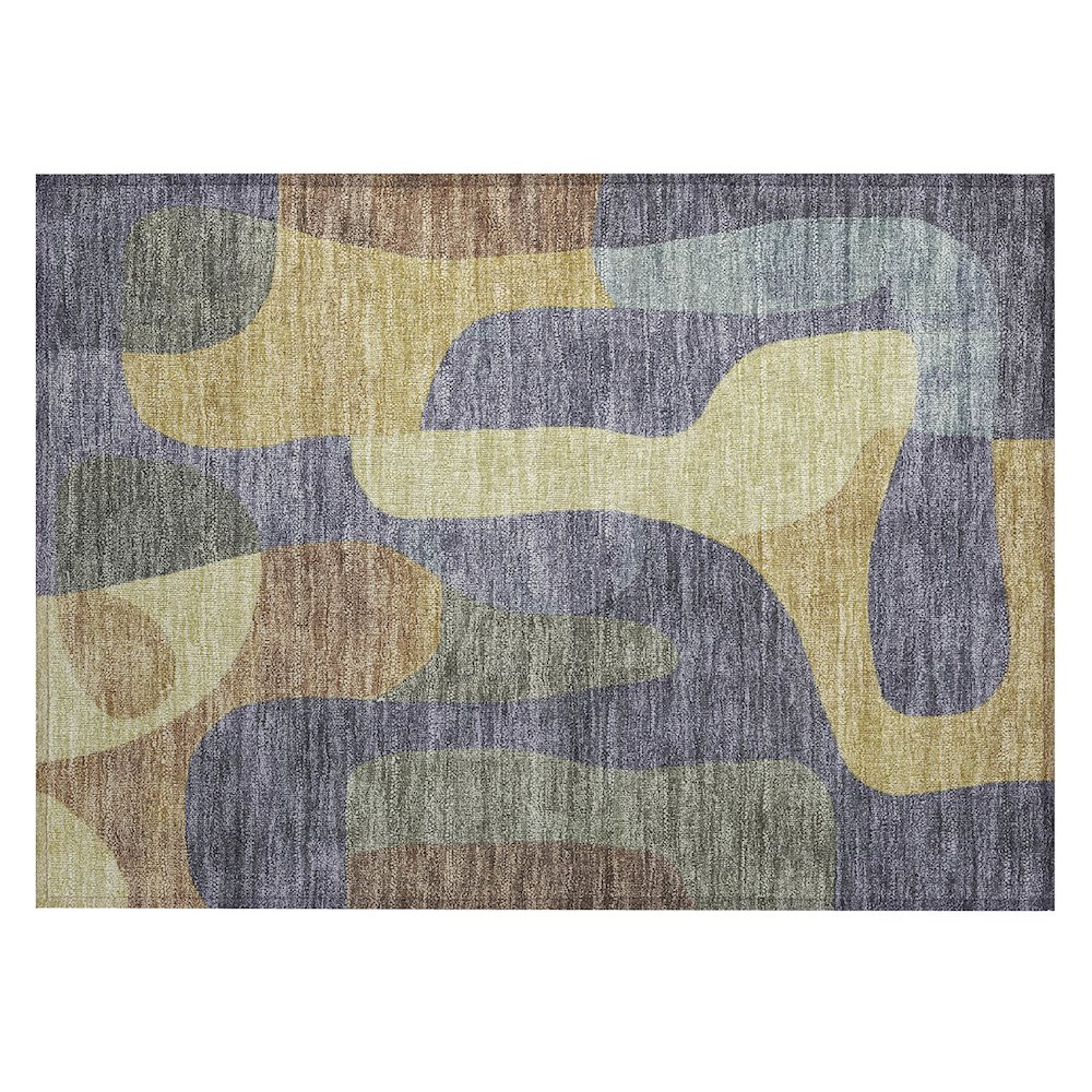 Machine Washable Indoor/Outdoor Chantille Purple 1'8" x 2'6" Rug. Picture 1