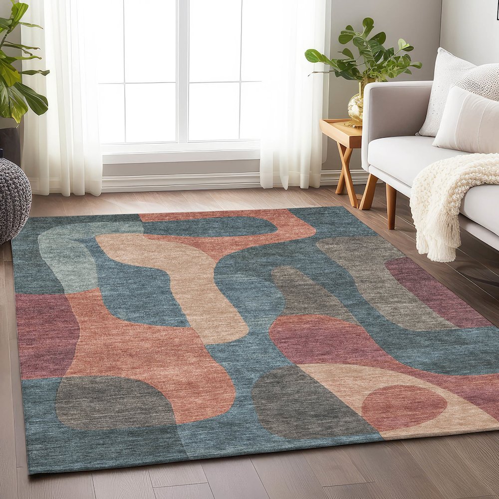 Machine Washable Indoor/Outdoor Chantille Sage 2'6" x 3'10" Rug. Picture 5