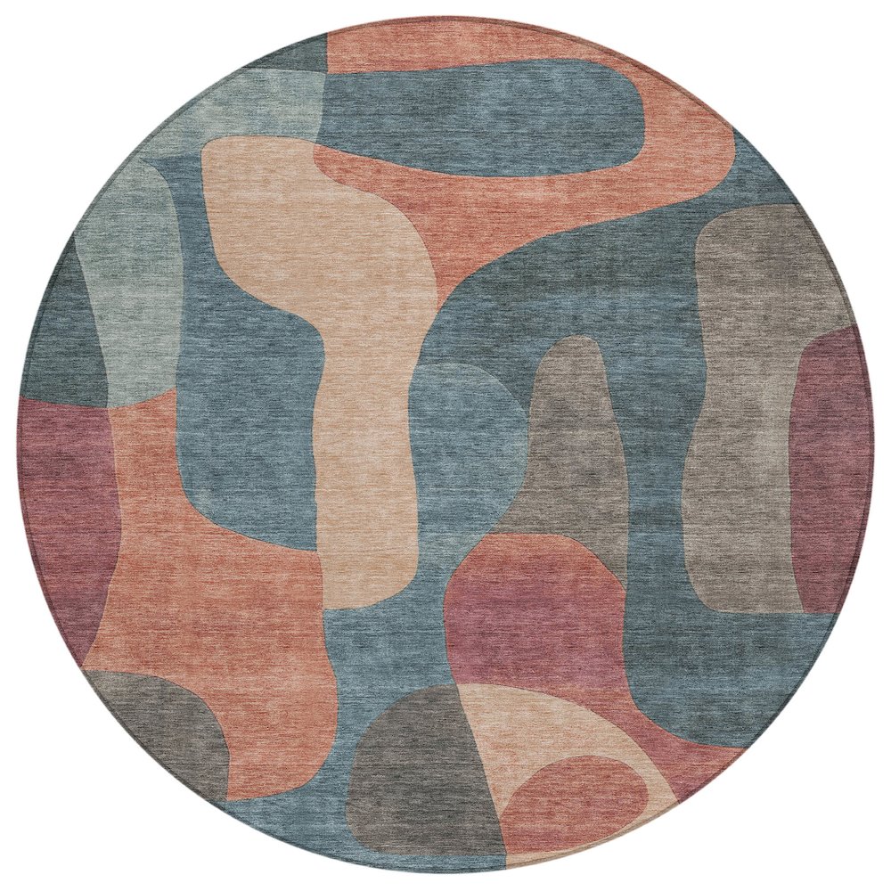 Machine Washable Indoor/Outdoor Chantille Sage 8' x 8' Round Rug. Picture 1