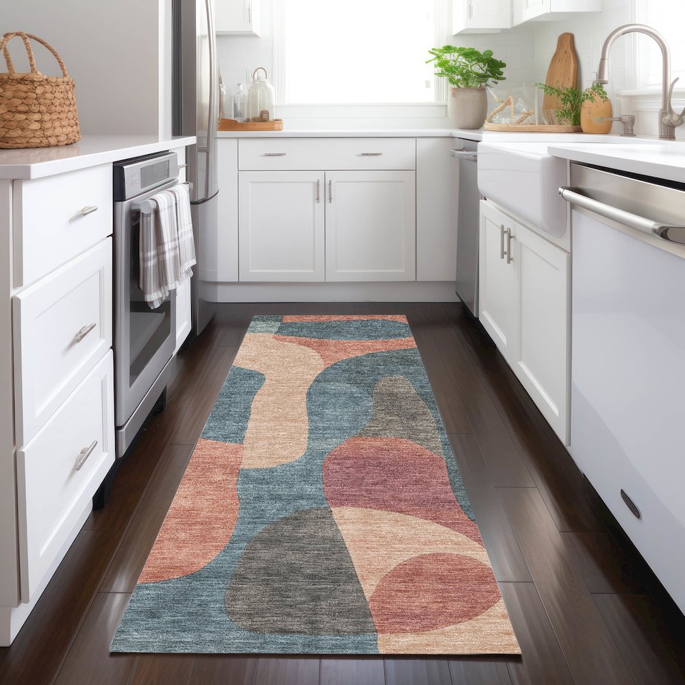 Machine Washable Indoor/Outdoor Chantille Sage 2'3" x 7'6" Runner Rug. Picture 5