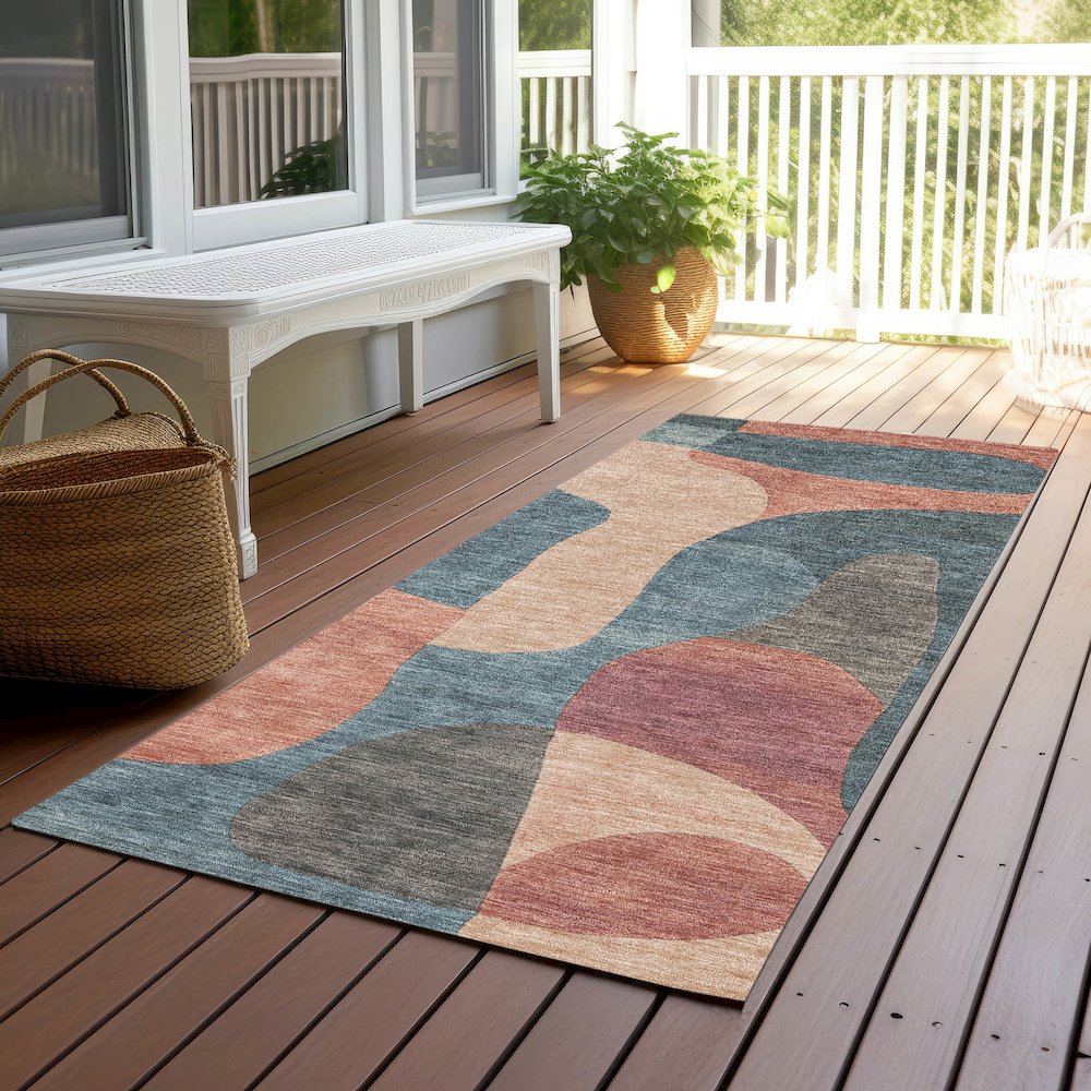 Machine Washable Indoor/Outdoor Chantille Sage 2'3" x 7'6" Runner Rug. Picture 6