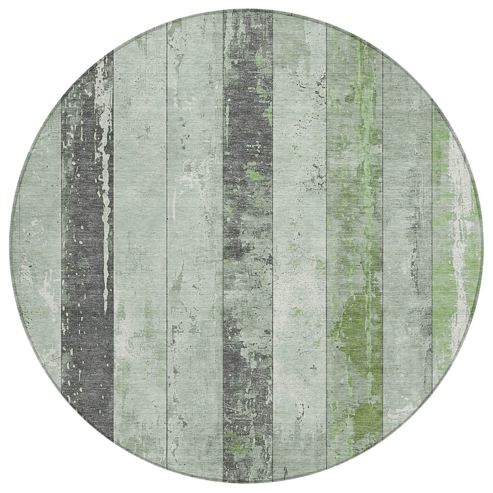 Machine Washable Indoor/Outdoor Chantille Aloe 8' x 8' Round Rug. Picture 1