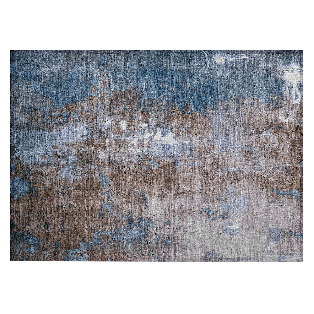 Machine Washable Indoor/Outdoor Chantille Brown 1'8" x 2'6" Rug. Picture 1
