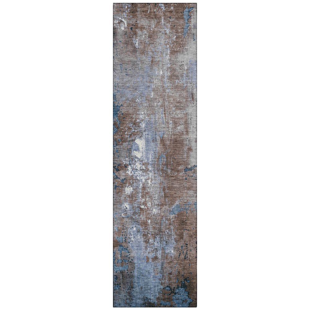 Machine Washable Indoor/Outdoor Chantille Coffee 2'3" x 7'6" Runner Rug. Picture 1