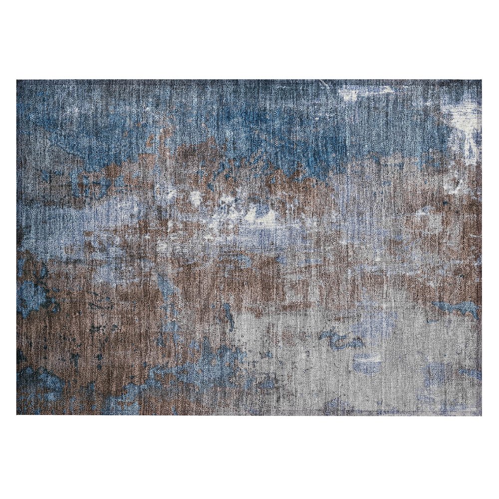 Machine Washable Indoor/Outdoor Chantille Coffee 1'8" x 2'6" Rug. Picture 1