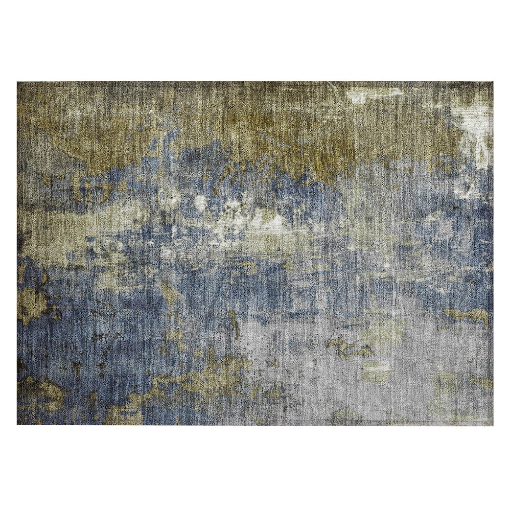 Machine Washable Indoor/Outdoor Chantille Khaki 1'8" x 2'6" Rug. Picture 1