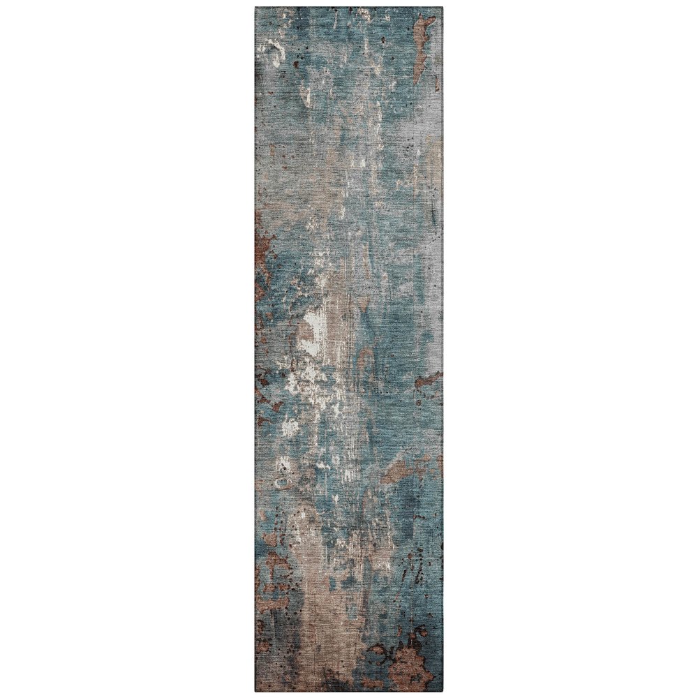 Machine Washable Indoor/Outdoor Chantille Paprika 2'3" x 7'6" Runner Rug. Picture 1