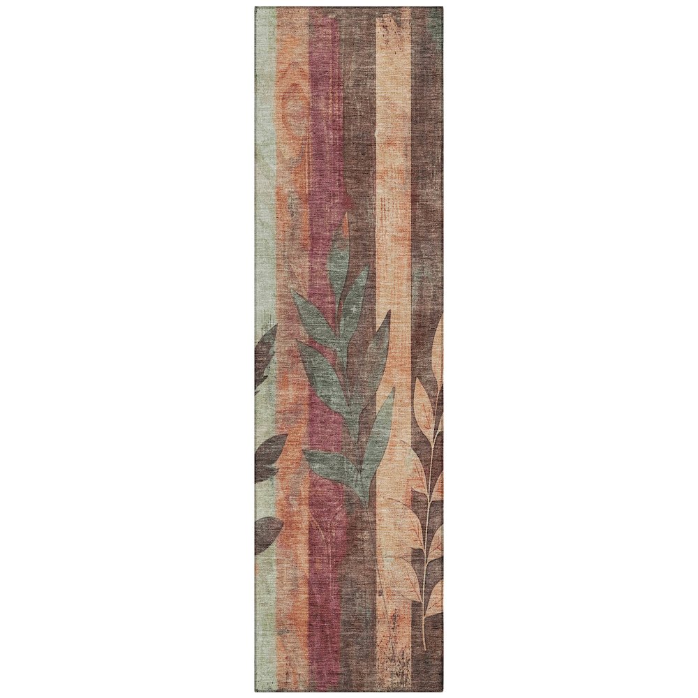 Machine Washable Indoor/Outdoor Chantille Terracotta 2'3" x 7'6" Runner Rug. Picture 1