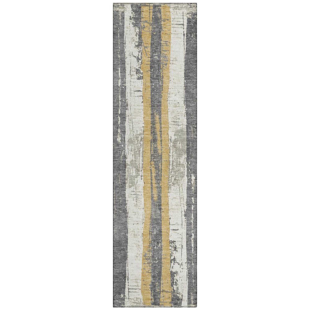 Machine Washable Indoor/Outdoor Chantille Gold 2'3" x 7'6" Runner Rug. Picture 1