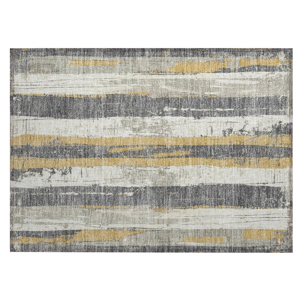 Machine Washable Indoor/Outdoor Chantille Gold 1'8" x 2'6" Rug. Picture 1
