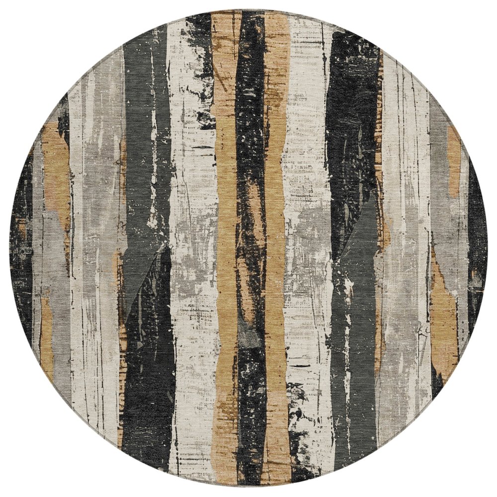 Machine Washable Indoor/Outdoor Chantille Taupe 8' x 8' Round Rug. Picture 1