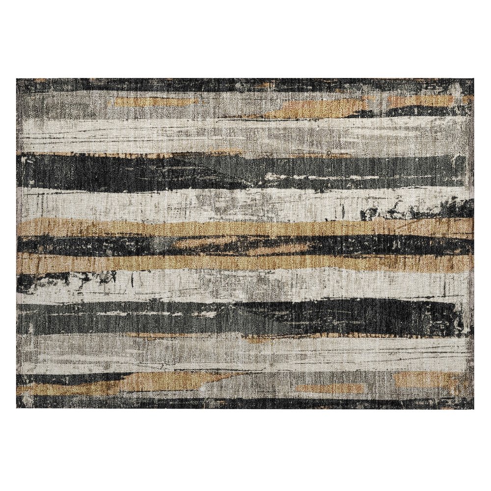 Machine Washable Indoor/Outdoor Chantille Taupe 1'8" x 2'6" Rug. Picture 1