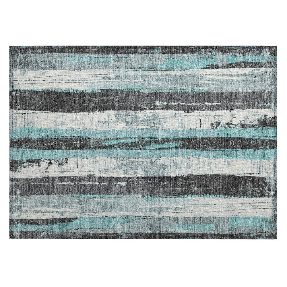Machine Washable Indoor/Outdoor Chantille Teal 1'8" x 2'6" Rug. Picture 1