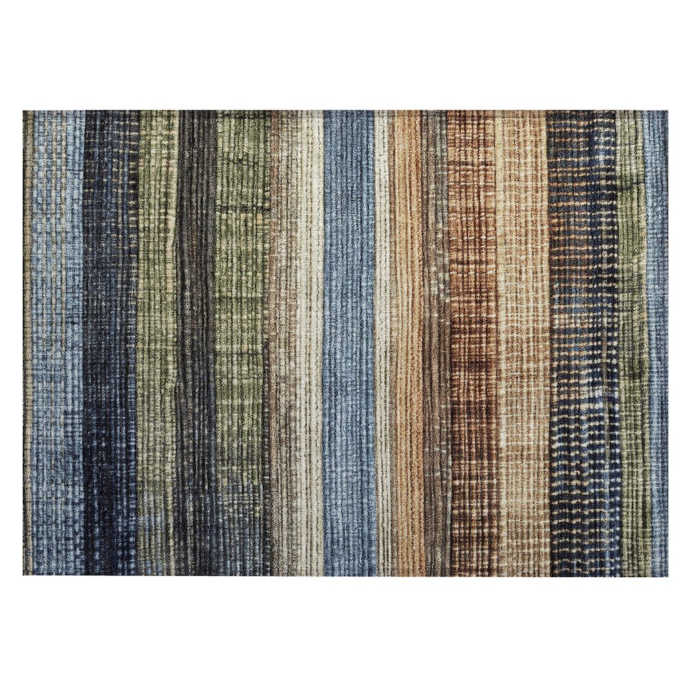 Machine Washable Indoor/Outdoor Chantille Blue 1'8" x 2'6" Rug. Picture 1