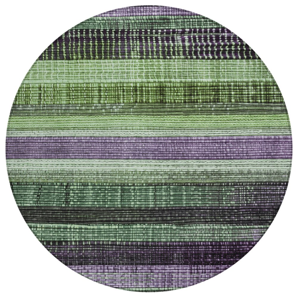 Machine Washable Indoor/Outdoor Chantille Purple 8' x 8' Round Rug. Picture 1