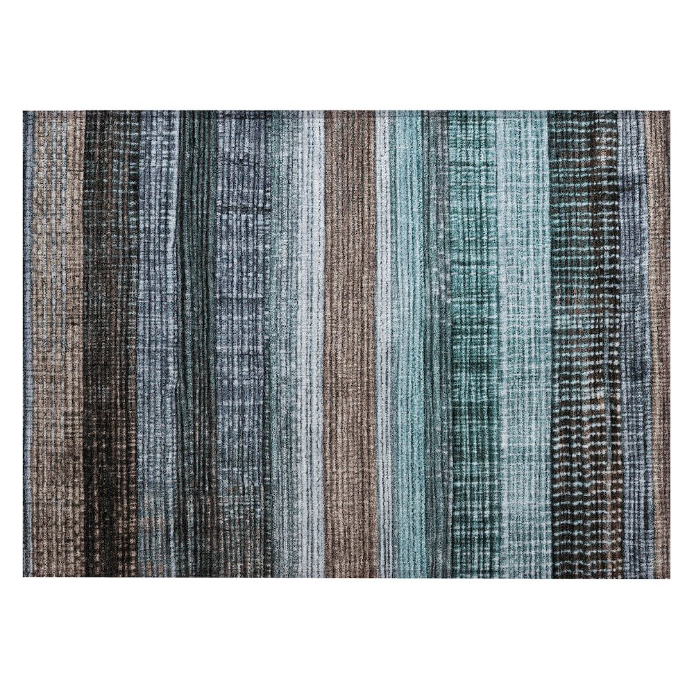 Machine Washable Indoor/Outdoor Chantille Teal 1'8" x 2'6" Rug. Picture 1