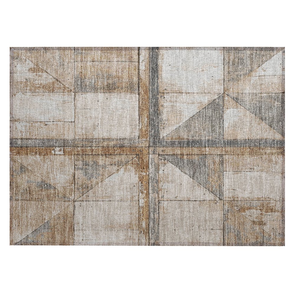 Machine Washable Indoor/Outdoor Chantille Copper 1'8" x 2'6" Rug. Picture 1