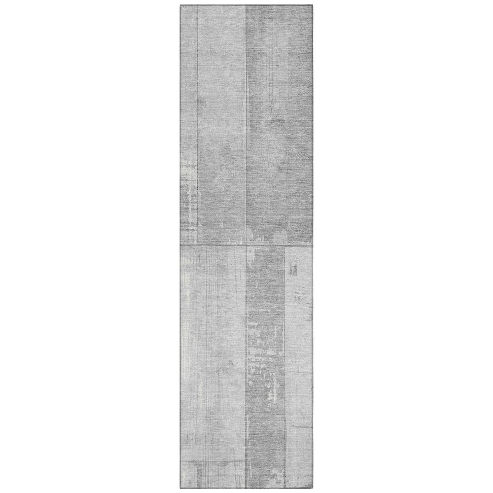 Machine Washable Indoor/Outdoor Chantille Gray 2'3" x 7'6" Runner Rug. Picture 1