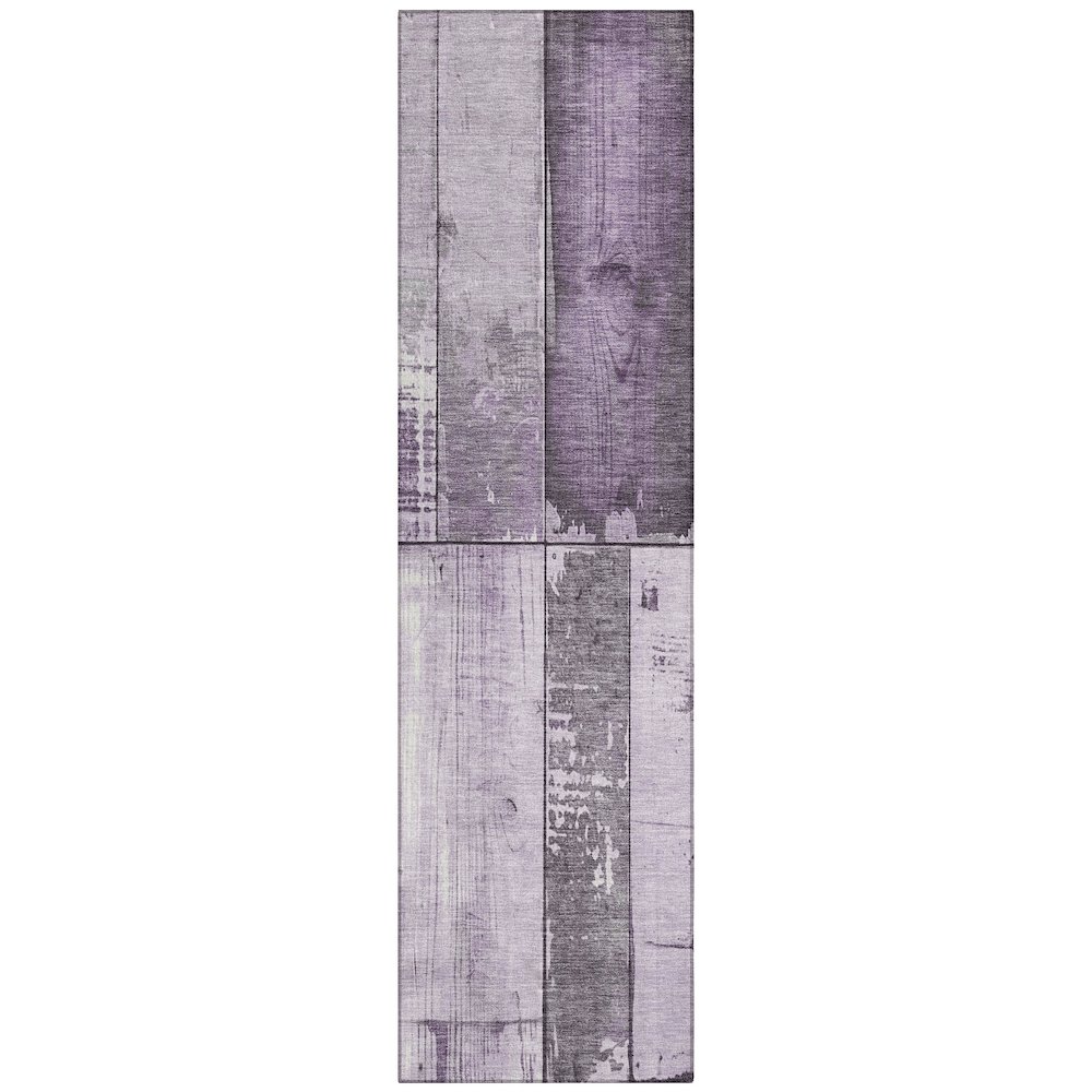 Machine Washable Indoor/Outdoor Chantille Purple 2'3" x 7'6" Runner Rug. Picture 1