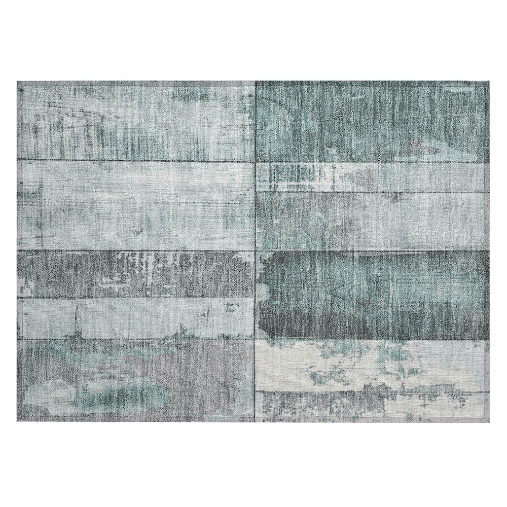 Machine Washable Indoor/Outdoor Chantille Seafoam 1'8" x 2'6" Rug. Picture 1