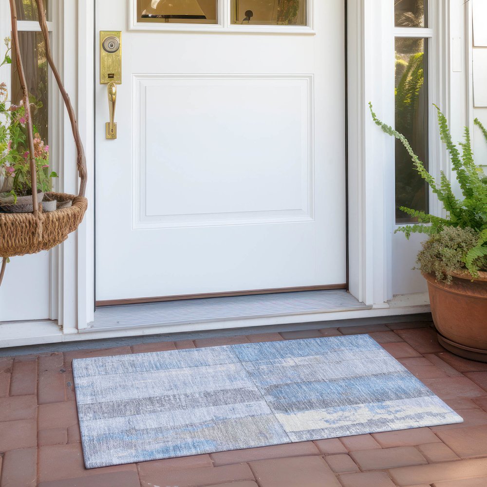 Machine Washable Indoor/Outdoor Chantille Sky 1'8" x 2'6" Rug. Picture 6