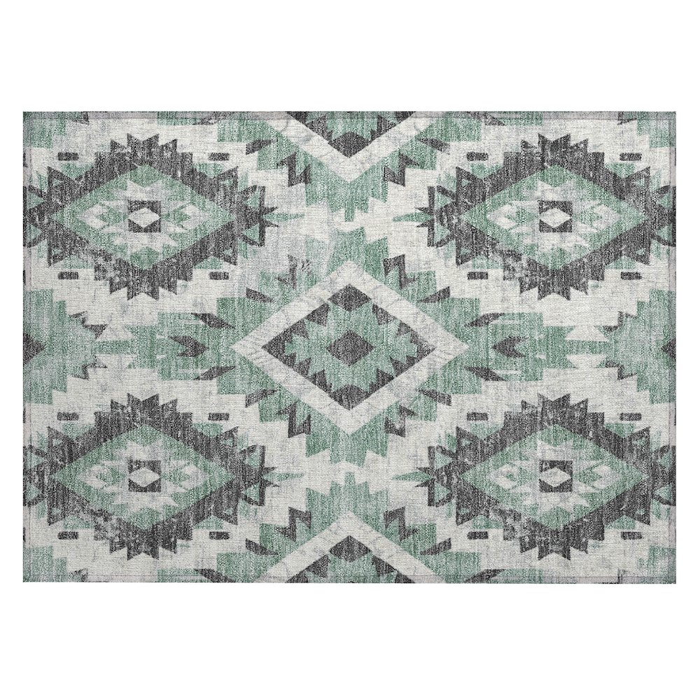 Machine Washable Indoor/Outdoor Chantille Seafoam 1'8" x 2'6" Rug. Picture 1