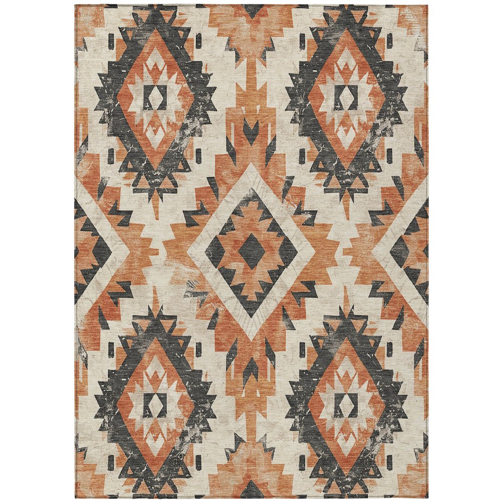 Machine Washable Indoor/Outdoor Chantille Terracotta 2'6" x 3'10" Rug. Picture 1