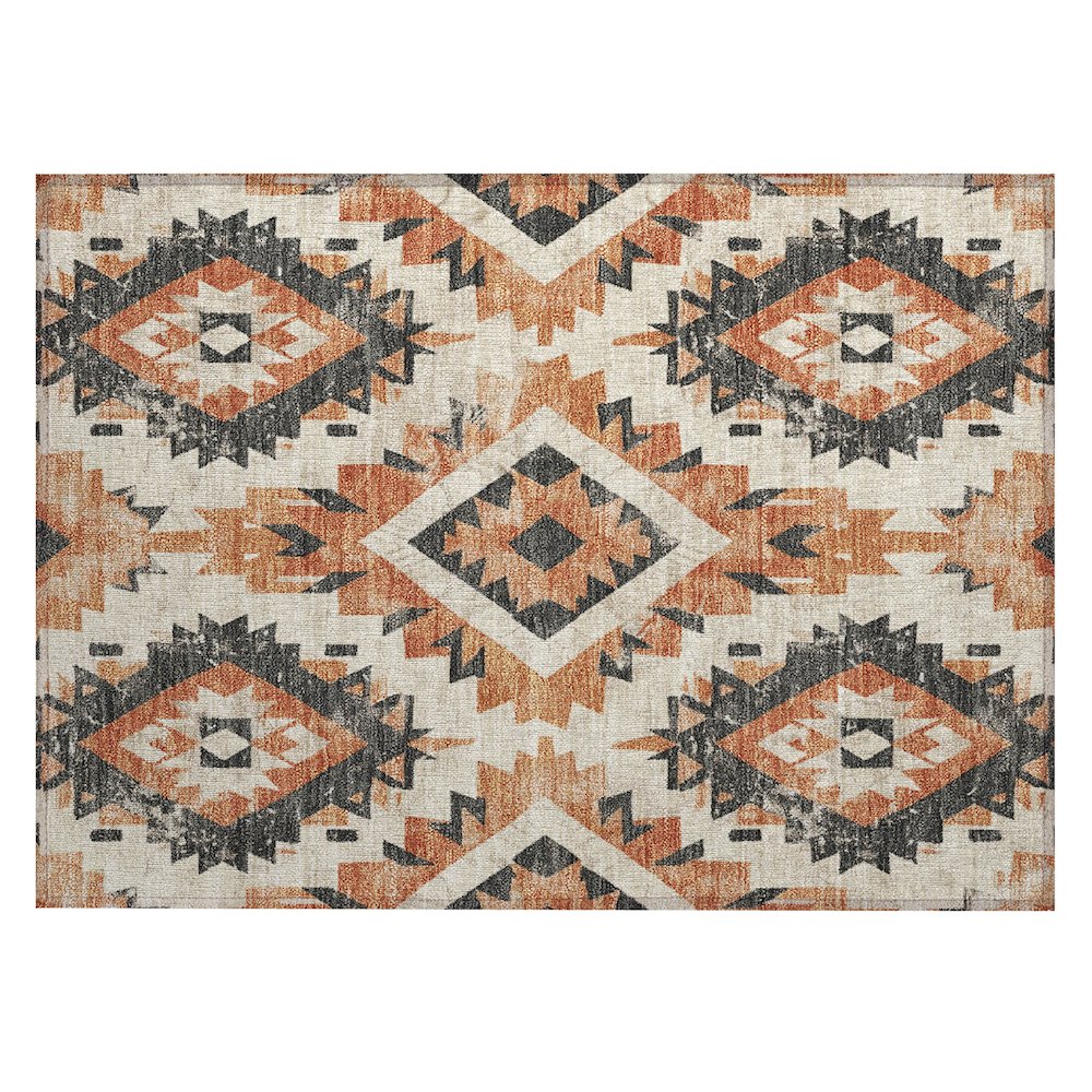 Machine Washable Indoor/Outdoor Chantille Terracotta 1'8" x 2'6" Rug. Picture 1
