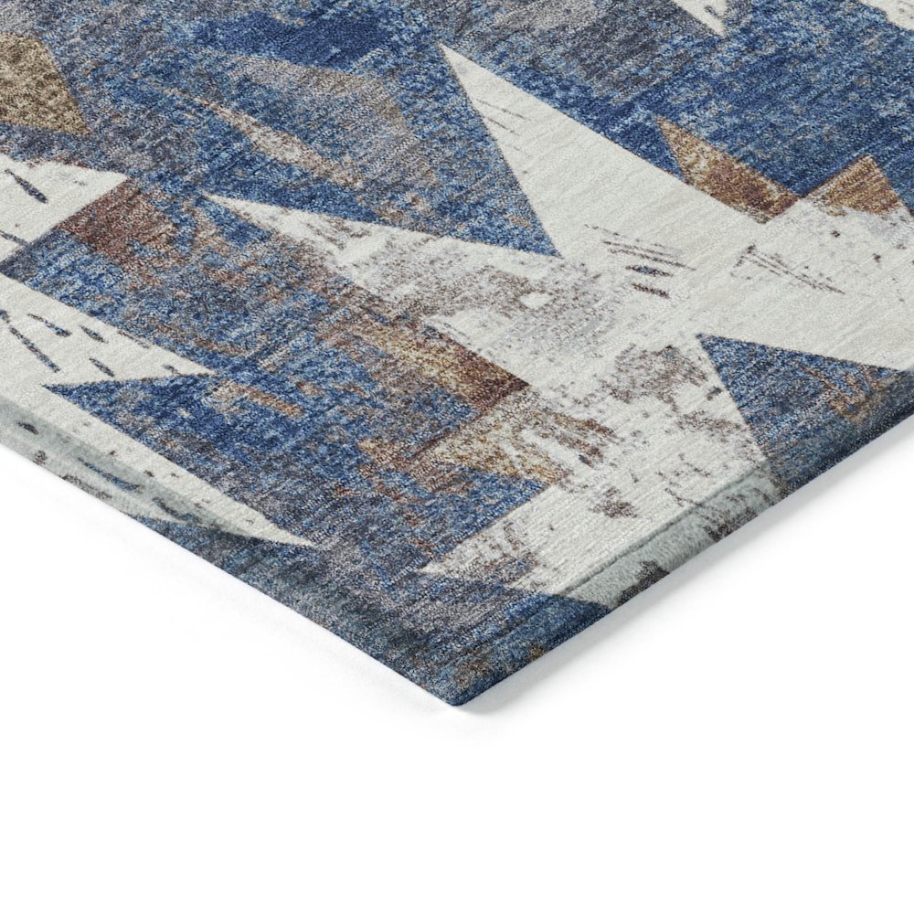Machine Washable Indoor/Outdoor Chantille Blue 1'8" x 2'6" Rug. Picture 3