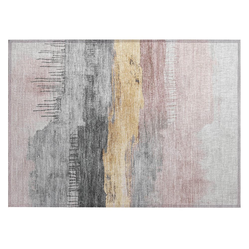 Machine Washable Indoor/Outdoor Chantille Blush 1'8" x 2'6" Rug. Picture 1