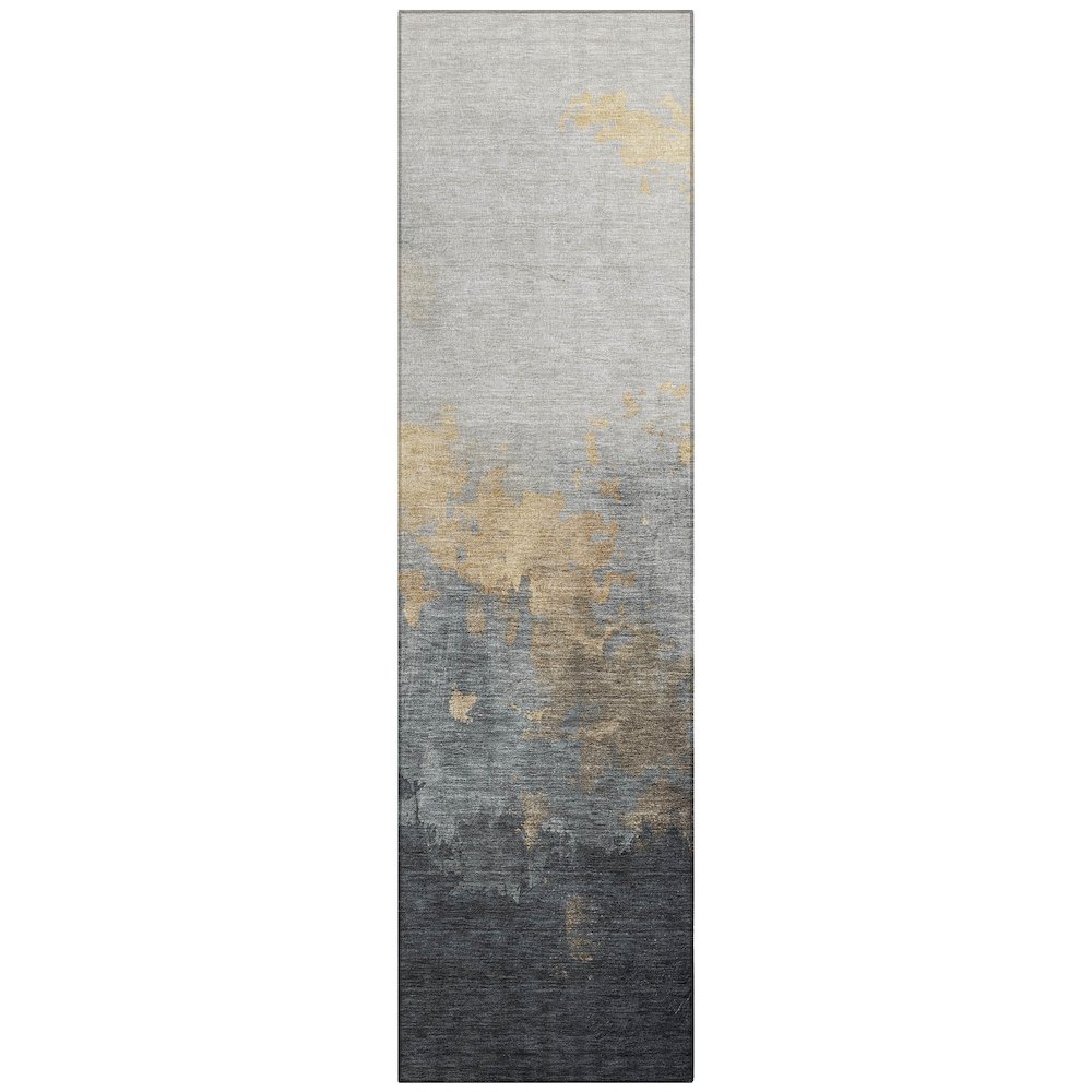 Machine Washable Indoor/Outdoor Chantille Gold 2'3" x 7'6" Runner Rug. Picture 1