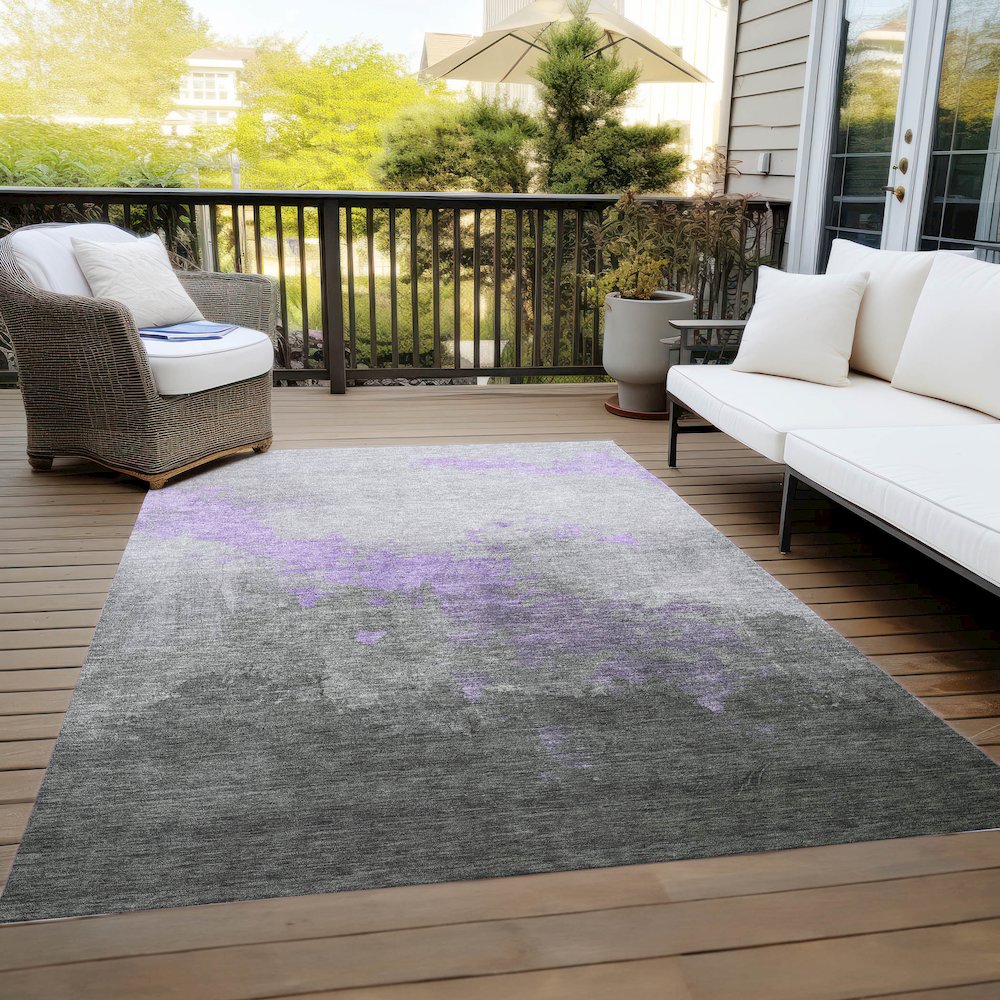Machine Washable Indoor/Outdoor Chantille Lavender 2'6" x 3'10" Rug. Picture 8