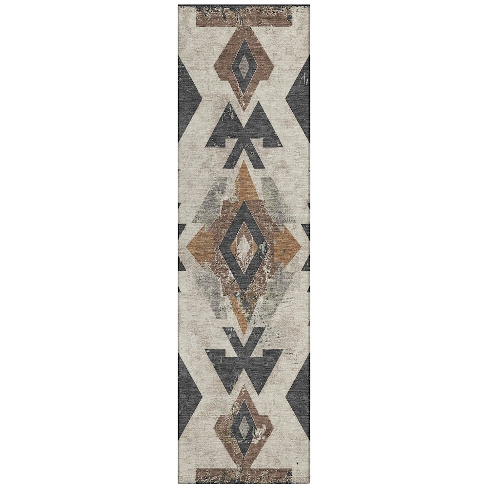 Machine Washable Indoor/Outdoor Chantille Beige 2'3" x 7'6" Runner Rug. Picture 1