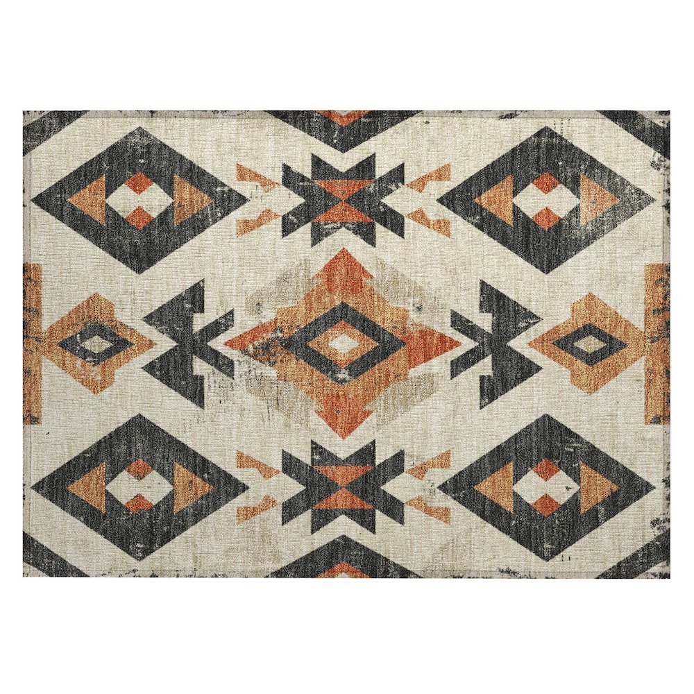 Machine Washable Indoor/Outdoor Chantille Ivory 1'8" x 2'6" Rug. Picture 1