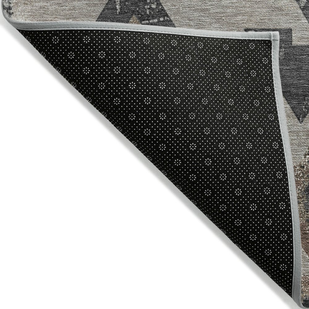Machine Washable Indoor/Outdoor Chantille Taupe 1'8" x 2'6" Rug. Picture 2