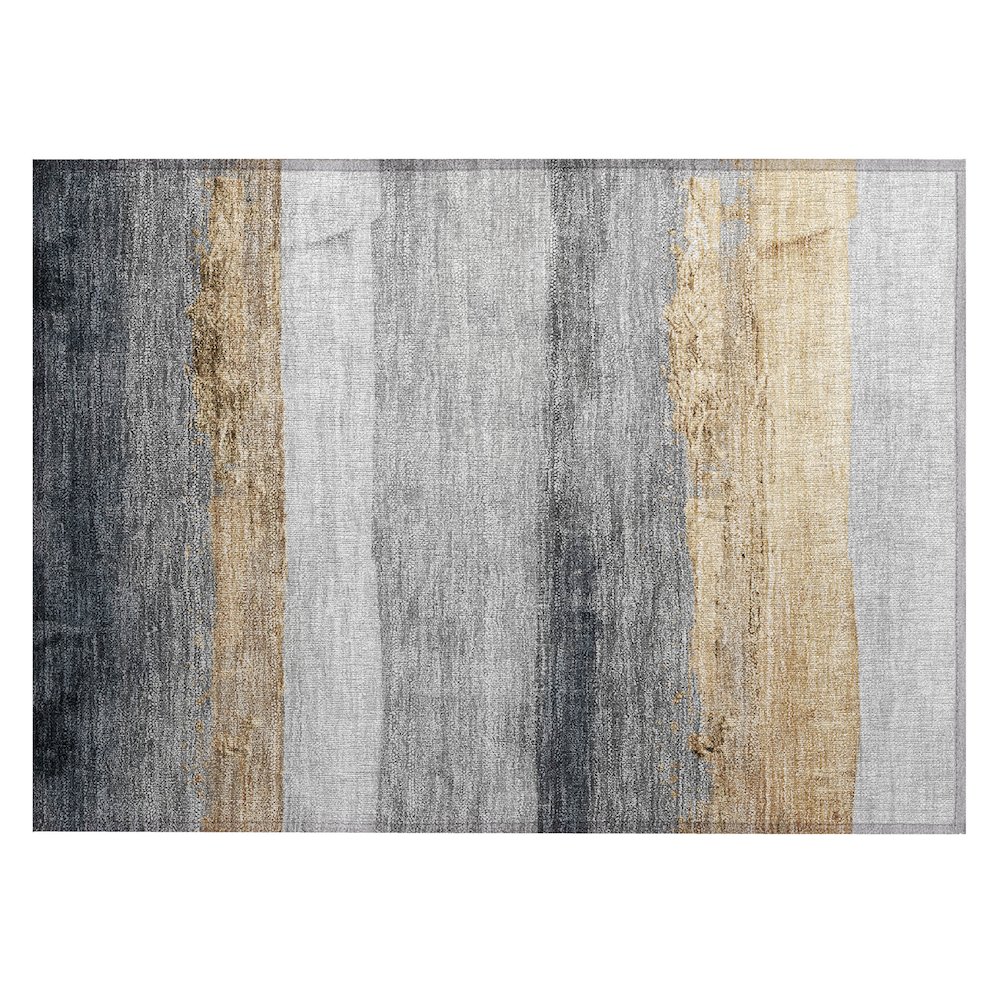 Machine Washable Indoor/Outdoor Chantille Gold 1'8" x 2'6" Rug. Picture 1