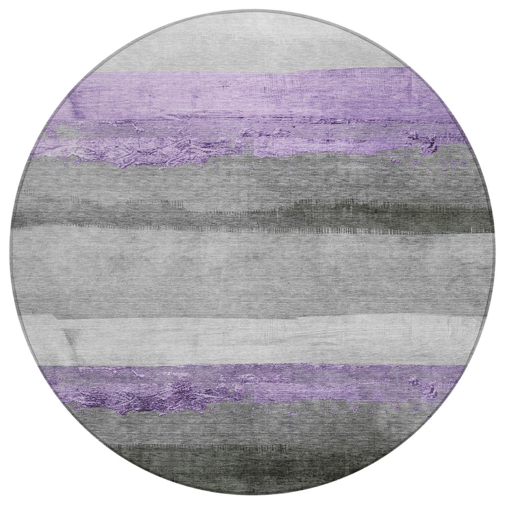 Machine Washable Indoor/Outdoor Chantille Lavender 8' x 8' Round Rug. Picture 1