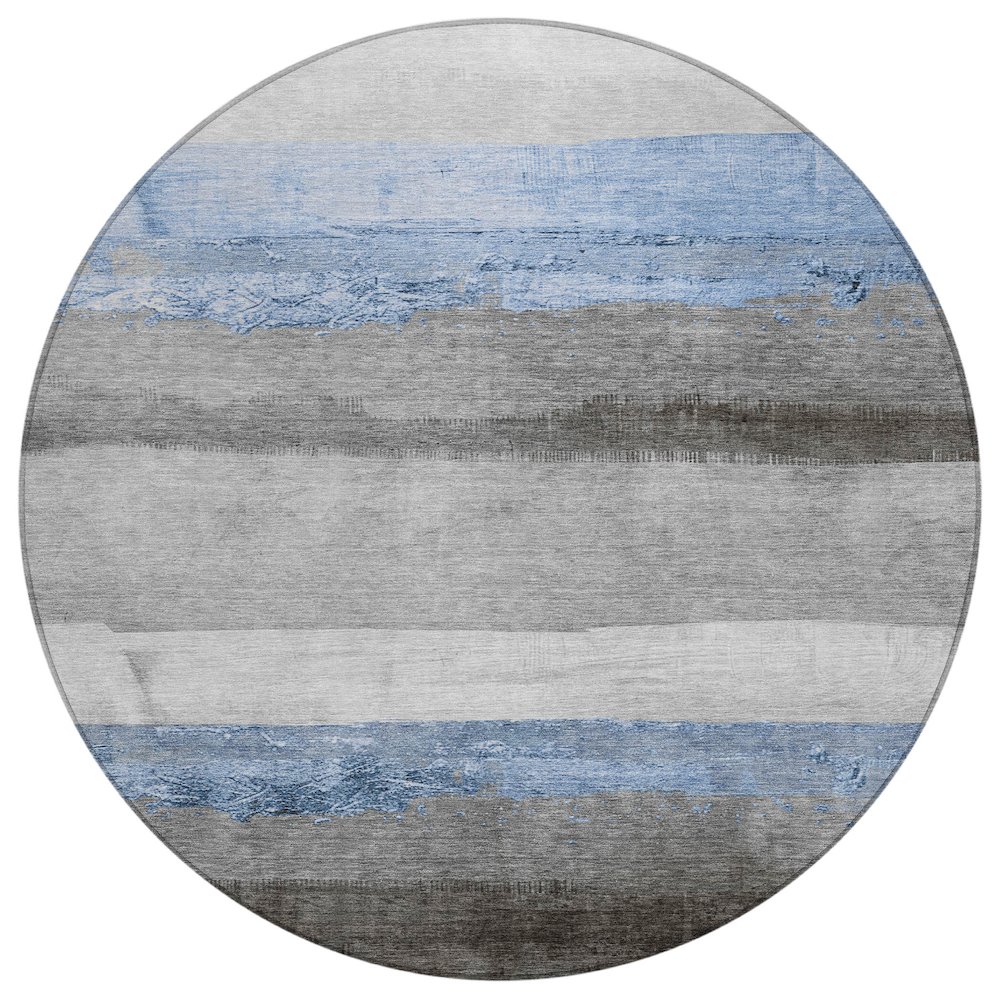 Machine Washable Indoor/Outdoor Chantille Sky 8' x 8' Round Rug. Picture 1