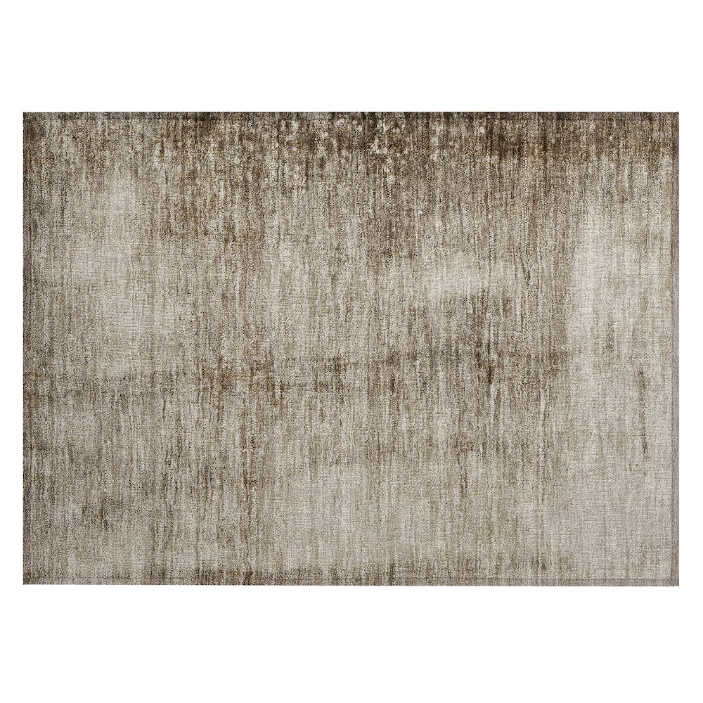 Machine Washable Indoor/Outdoor Chantille Beige 1'8" x 2'6" Rug. Picture 1