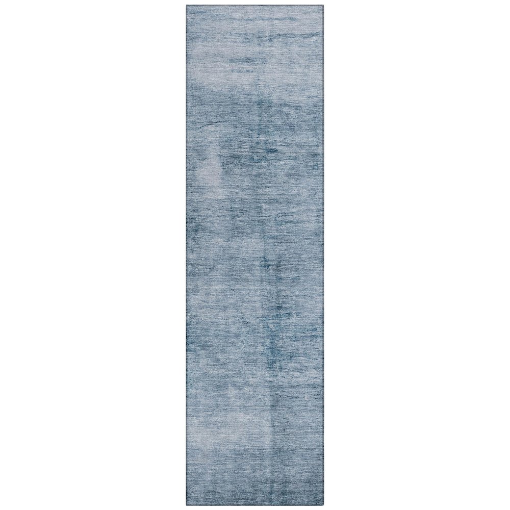 Machine Washable Indoor/Outdoor Chantille Denim 2'3" x 7'6" Runner Rug. Picture 1