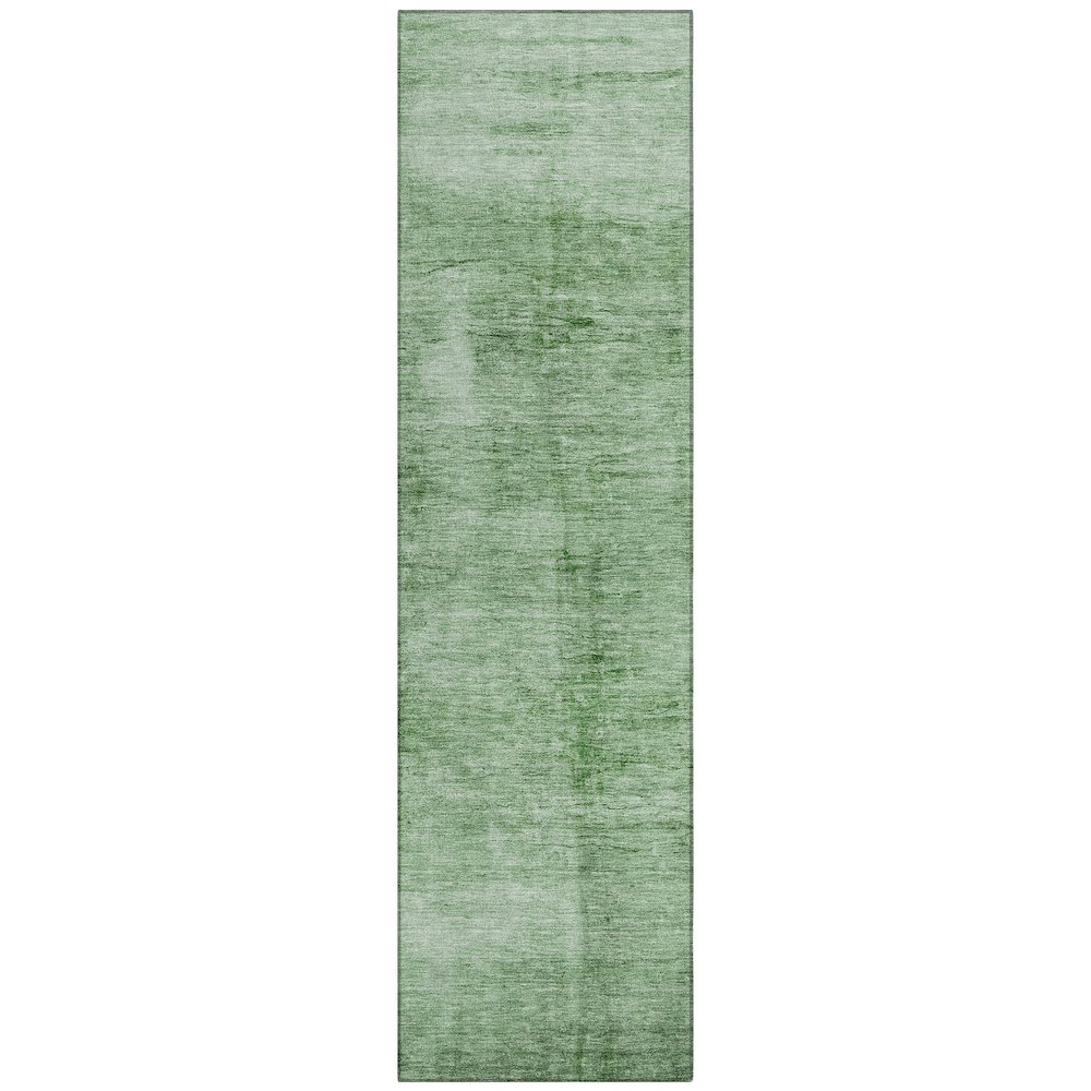 Machine Washable Indoor/Outdoor Chantille Green 2'3" x 7'6" Runner Rug. Picture 1