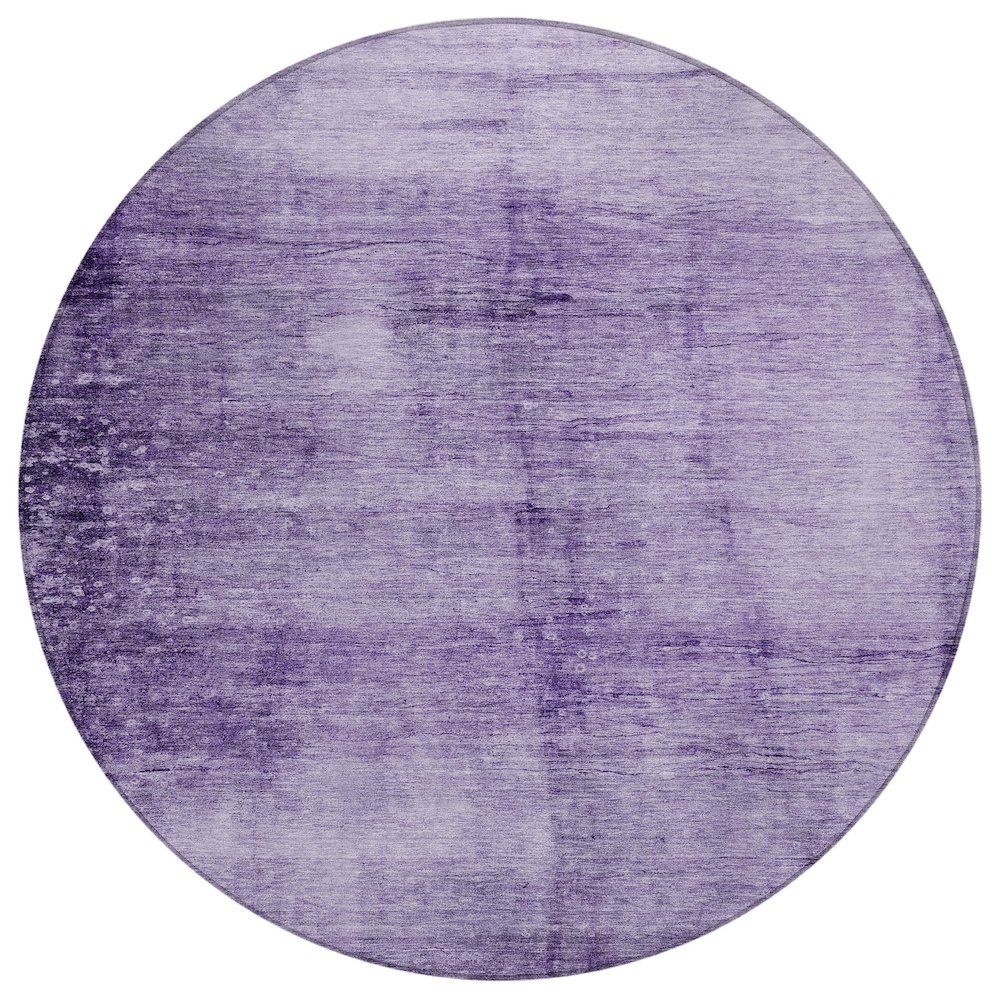 Machine Washable Indoor/Outdoor Chantille Purple 8' x 8' Round Rug. Picture 1