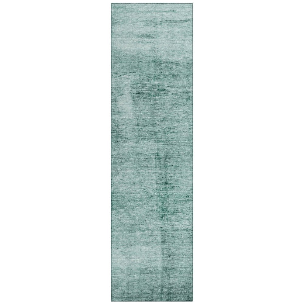 Machine Washable Indoor/Outdoor Chantille Teal 2'3" x 7'6" Runner Rug. Picture 1