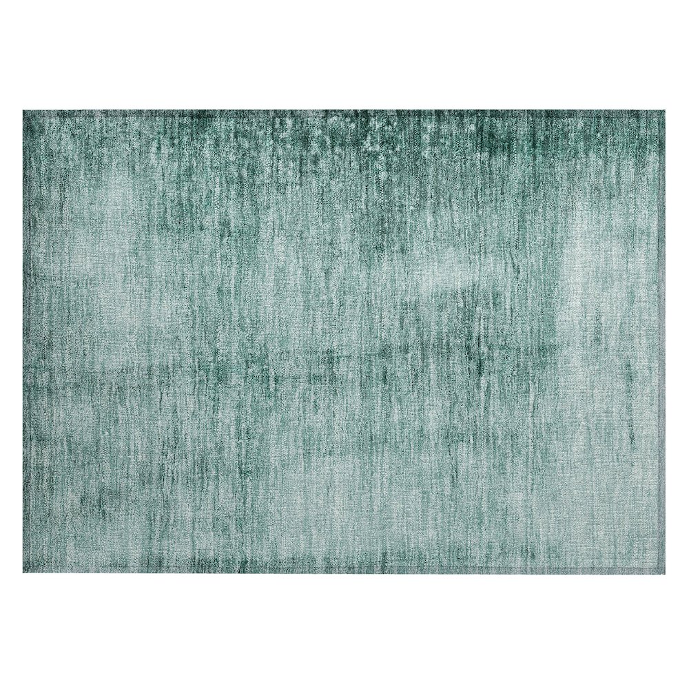 Machine Washable Indoor/Outdoor Chantille Teal 1'8" x 2'6" Rug. Picture 1