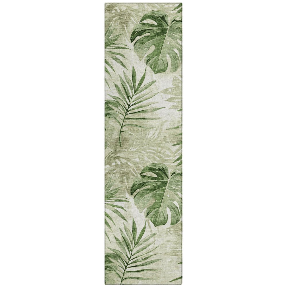 Machine Washable Indoor/Outdoor Chantille Aloe 2'3" x 7'6" Runner Rug. Picture 1