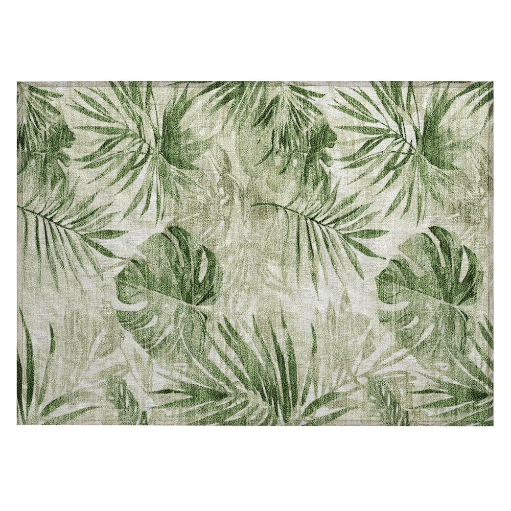 Machine Washable Indoor/Outdoor Chantille Aloe 1'8" x 2'6" Rug. Picture 1